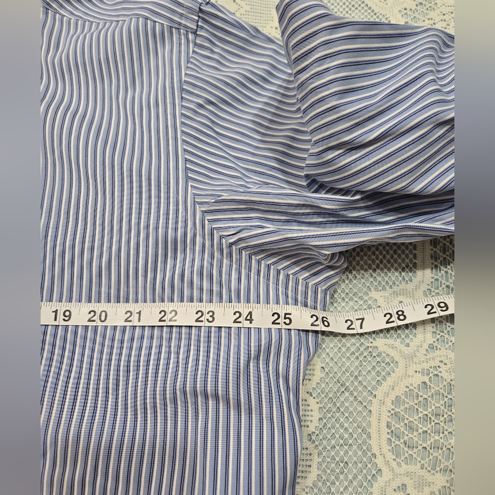 Ralph Lauren Blue and White Striped Dress Shirt Classic Fit Size XL 100% Cotton - Picture 6 of 13